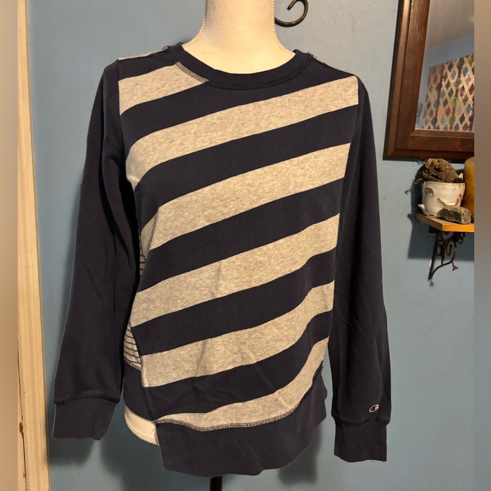 Champion, Striped, Asymmetrical, Sweatshirt